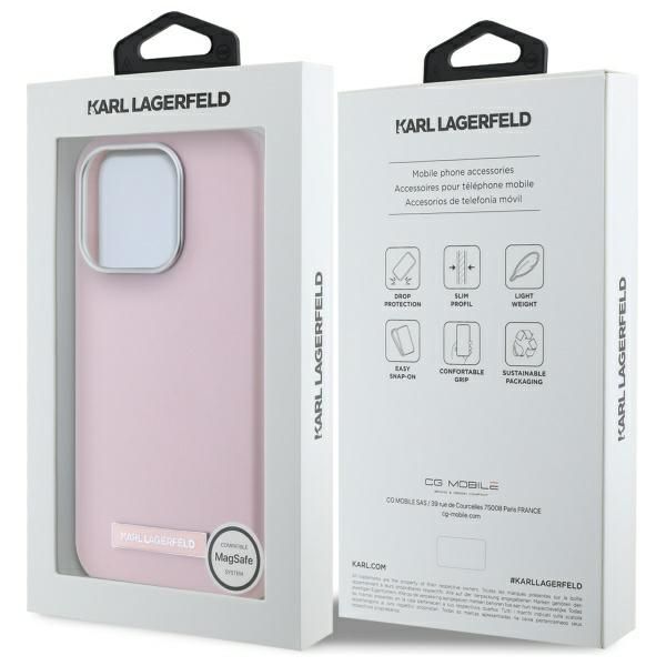 Kitas telefono priedas Karl Lagerfeld Karl Lagerfeld KLHMP15LPGMSRPP iPhone 15 Pro 6.1" pink hardcase FW Metal Plate MagSafe