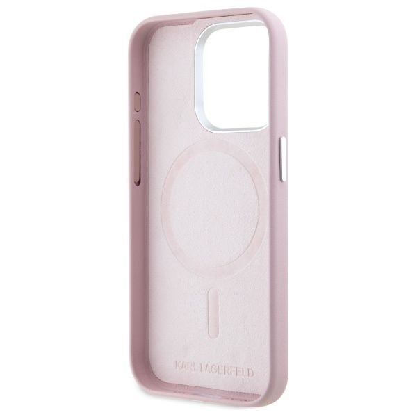 Kitas telefono priedas Karl Lagerfeld Karl Lagerfeld KLHMP15LPGMSRPP iPhone 15 Pro 6.1" pink hardcase FW Metal Plate MagSafe