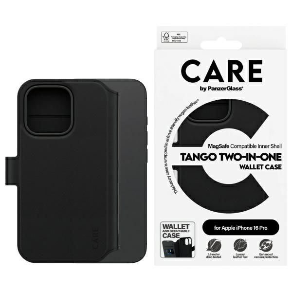 Other Phone Accessory Panzer Glass CARE by PanzerGlass Feature Tango 2in1 Wallet iPhone 16 Pro 6.3" MagSafe black/black 1330