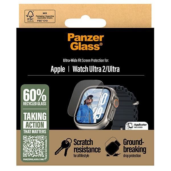 Other Phone Accessory Panzer Glass PanzerGlass Ultra-Wide Fit Apple Watch Ultra 2 / Ultra Screen Protection 3712
