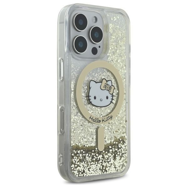 Other Phone Accessory Hello Kitty Hello Kitty HKHMP16LLGDIH iPhone 16 Pro 6.3" white gold hardcase Liquid Glitter Fever MagSafe