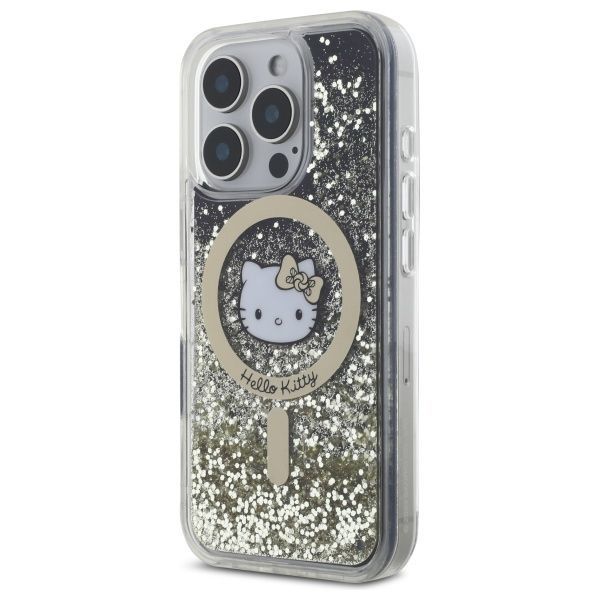 Other Phone Accessory Hello Kitty Hello Kitty HKHMP16LLGDIK iPhone 16 Pro 6.3" black gold/black gold hardcase Liquid Glitter Fever MagSafe