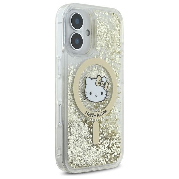 Other Phone Accessory Hello Kitty Hello Kitty HKHMP16SLGDIH iPhone 16 6.1" white gold hardcase Liquid Glitter Fever MagSafe