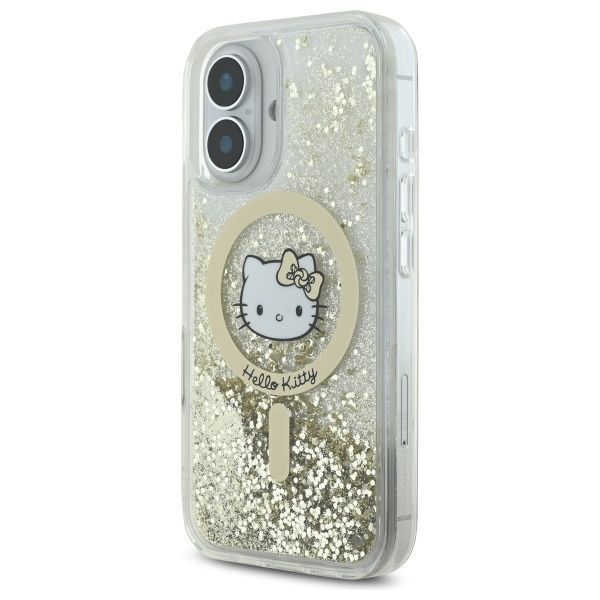 Other Phone Accessory Hello Kitty Hello Kitty HKHMP16SLGDIH iPhone 16 6.1" white gold hardcase Liquid Glitter Fever MagSafe