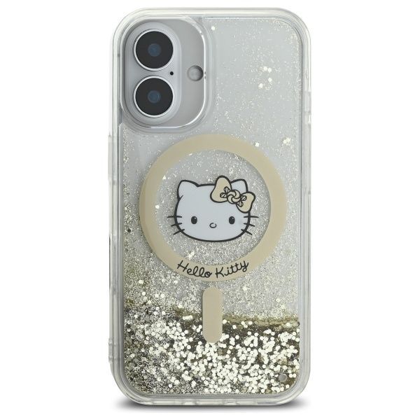Other Phone Accessory Hello Kitty Hello Kitty HKHMP16SLGDIH iPhone 16 6.1" white gold hardcase Liquid Glitter Fever MagSafe