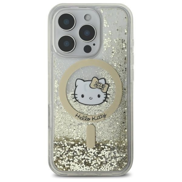 Muu telefoni lisavarustus Hello Kitty Hello Kitty HKHMP16XLGDIH iPhone 16 Pro Max 6.9" white gold hardcase Liquid Glitter Fever MagSafe