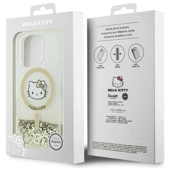 Muu telefoni lisavarustus Hello Kitty Hello Kitty HKHMP16XLGDIH iPhone 16 Pro Max 6.9" white gold hardcase Liquid Glitter Fever MagSafe