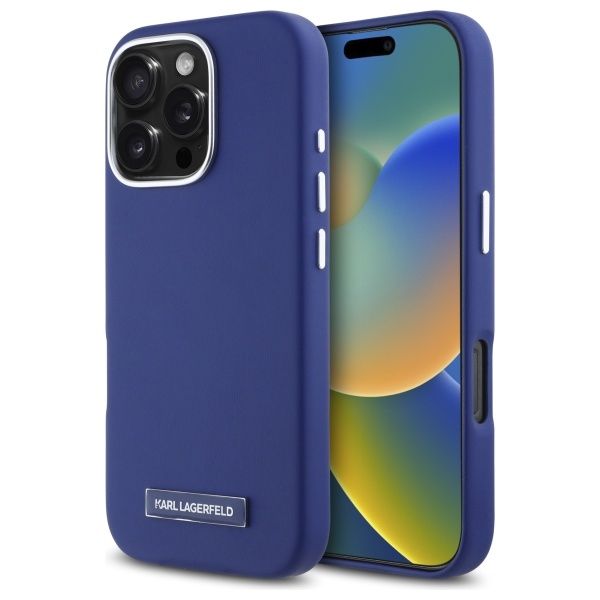 Other Phone Accessory Karl Lagerfeld Karl Lagerfeld KLHMP16LPGMSRPB iPhone 16 Pro 6.3" blue/blue hardcase FW Metal Plate MagSafe