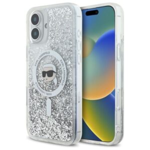 Kitas telefono priedas Karl Lagerfeld  Karl Lagerfeld KLHMP16MLGKISGH iPhone 16 Plus 6.7" hardcase transparent Liquid Glitter Karl Head Magsafe 