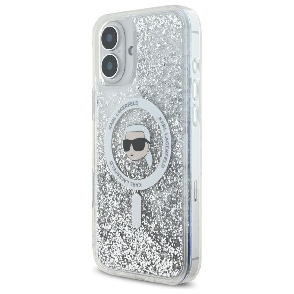 Cits mobilo telefonu aksesuārs Karl Lagerfeld Karl Lagerfeld KLHMP16MLGKISGH iPhone 16 Plus 6.7" hardcase transparent Liquid Glitter Karl Head Magsafe