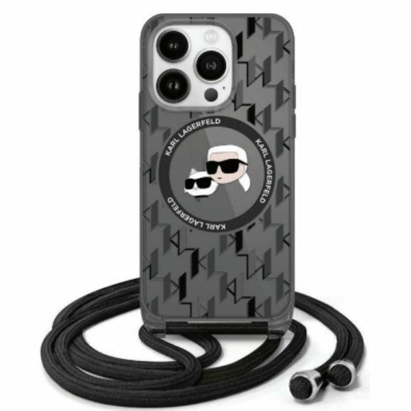 Muu telefoni lisavarustus Karl Lagerfeld Karl Lagerfeld KLHMP16SHCKCKLCK iPhone 16 6.1" black/black hardcase IML Crossbody Monogram Karl & Choupette Head MagSafe