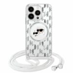 Cits mobilo telefonu aksesuārs Karl Lagerfeld  Karl Lagerfeld KLHMP16SHCKCKLCT iPhone 16 6.1" transparent hardcase IML Crossbody Monogram Karl & Choupette Head MagSafe 