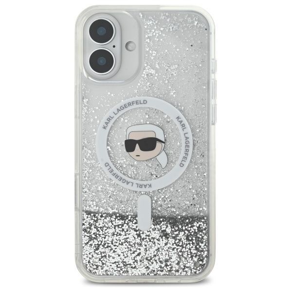 Other Phone Accessory Karl Lagerfeld Karl Lagerfeld KLHMP16SLGKISGH iPhone 16 6.1" hardcase transparent Liquid Glitter Karl Head Magsafe