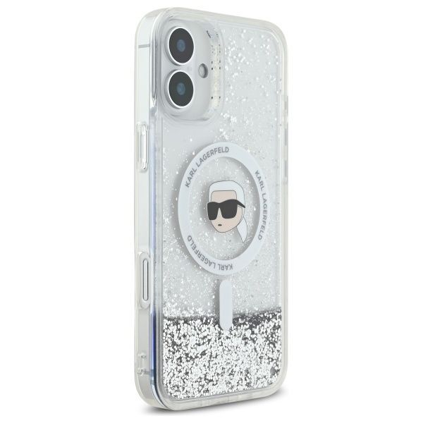 Other Phone Accessory Karl Lagerfeld Karl Lagerfeld KLHMP16SLGKISGH iPhone 16 6.1" hardcase transparent Liquid Glitter Karl Head Magsafe