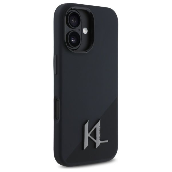 Muu telefoni lisavarustus Karl Lagerfeld Karl Lagerfeld KLHMP16SSCMKMPCK iPhone 16 6.1" black/black hardcase Silicone Shadow Metal Initial MagSafe