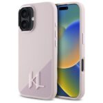 Cits mobilo telefonu aksesuārs Karl Lagerfeld  Karl Lagerfeld KLHMP16SSCMKMPCP iPhone 16 6.1" pink hardcase Silicone Shadow Metal Initial MagSafe 