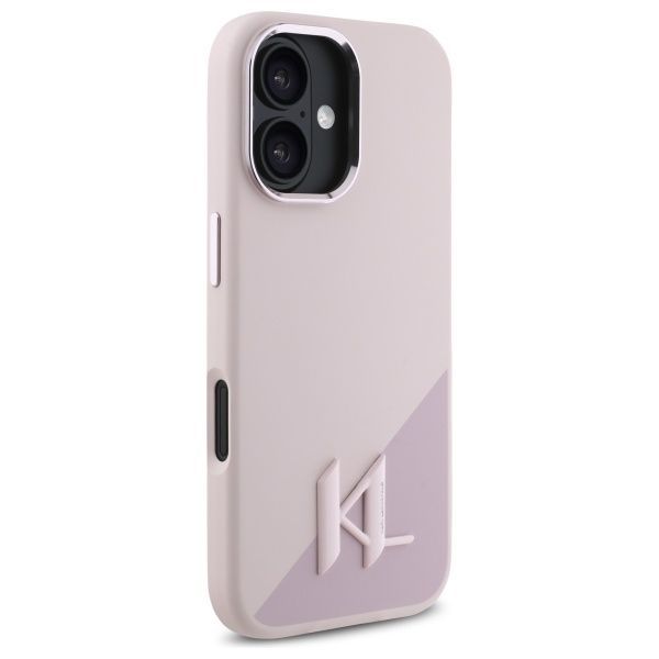 Other Phone Accessory Karl Lagerfeld Karl Lagerfeld KLHMP16SSCMKMPCP iPhone 16 6.1" pink hardcase Silicone Shadow Metal Initial MagSafe