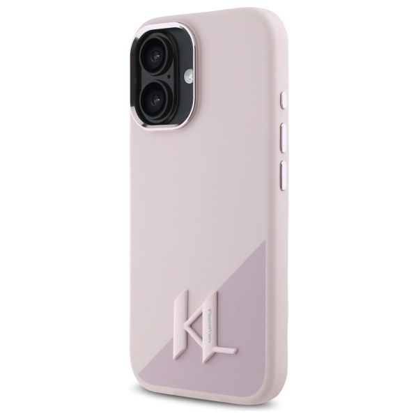 Other Phone Accessory Karl Lagerfeld Karl Lagerfeld KLHMP16SSCMKMPCP iPhone 16 6.1" pink hardcase Silicone Shadow Metal Initial MagSafe