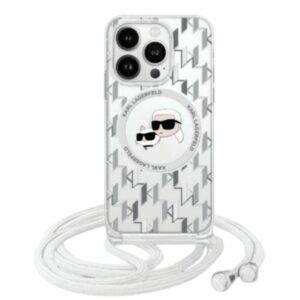 Kitas telefono priedas Karl Lagerfeld  Karl Lagerfeld KLHMP16XHCKCKLCT iPhone 16 Pro Max 6.9" transparent hardcase IML Crossbody Monogram Karl & Choupette Head MagSafe 