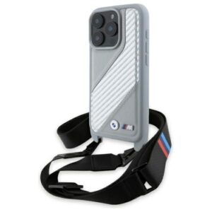 Muu telefoni lisavarustus BMW  BMW BMHCP16L23PSCCG iPhone 16 Pro 6.3" gray/gray hardcase M Edition Carbon Stripe & Strap 
