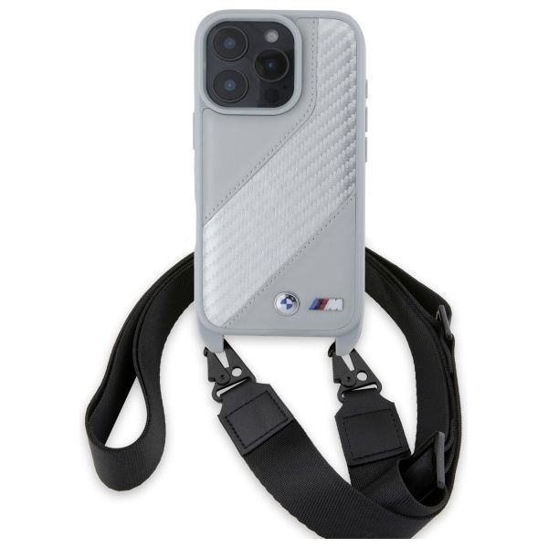 Other Phone Accessory BMW BMW BMHCP16L23PSCCG iPhone 16 Pro 6.3" gray/gray hardcase M Edition Carbon Stripe & Strap