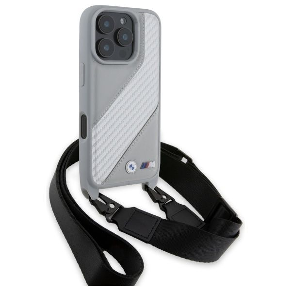 Other Phone Accessory BMW BMW BMHCP16L23PSCCG iPhone 16 Pro 6.3" gray/gray hardcase M Edition Carbon Stripe & Strap