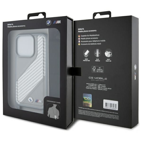 Other Phone Accessory BMW BMW BMHCP16L23PSCCG iPhone 16 Pro 6.3" gray/gray hardcase M Edition Carbon Stripe & Strap