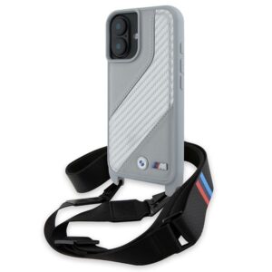 Muu telefoni lisavarustus BMW  BMW BMHCP16S23PSCCG iPhone 16 6.1" gray/gray hardcase M Edition Carbon Stripe & Strap 