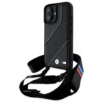 Muu telefoni lisavarustus BMW  BMW BMHCP16S23PSCCK iPhone 16 6.1" black/black hardcase M Edition Carbon Stripe & Strap 