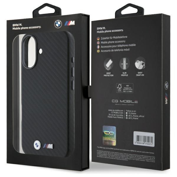 Other Phone Accessory BMW BMW BMHCP16S23PUFWC iPhone 16 6.1" black/black hardcase Carbon Wrapped Metal