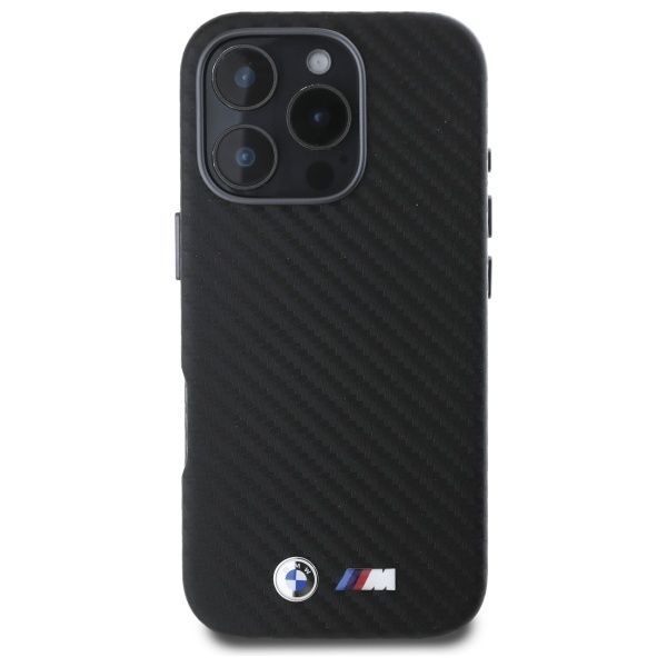 Muu telefoni lisavarustus BMW BMW BMHCP16X23PUFWC iPhone 16 Pro Max 6.9" black/black hardcase Carbon Wrapped Metal
