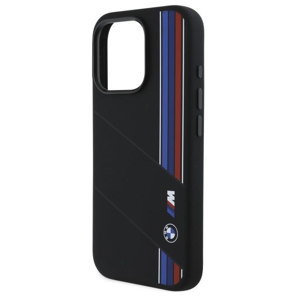 Cits mobilo telefonu aksesuārs BMW BMW BMHMP16L23SCUK iPhone 16 Pro 6.3" black/black hardcase Silicone Cut Tricolor Lines MagSafe