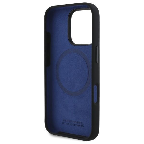 Other Phone Accessory BMW BMW BMHMP16L23SHEB iPhone 16 Pro 6.3" black/black hardcase Silicone Hexagon Blue Line MagSafe