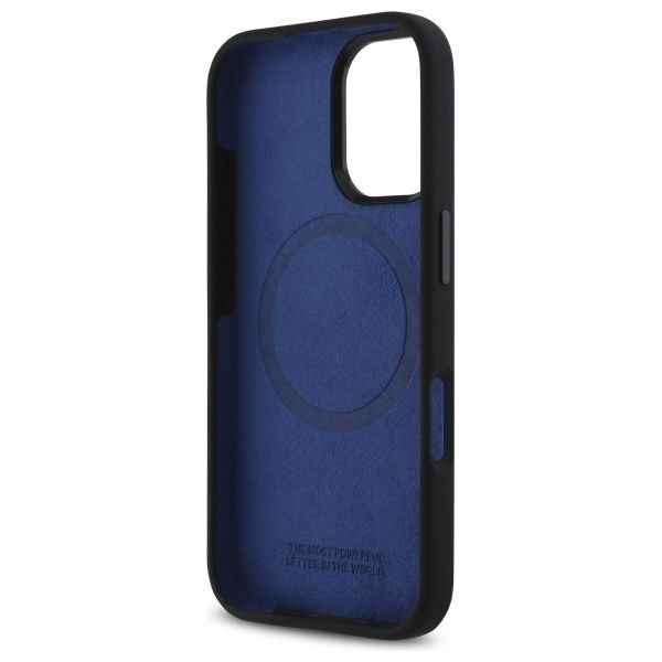 Muu telefoni lisavarustus BMW BMW BMHMP16S23SHEB iPhone 16 6.1" black/black hardcase Silicone Hexagon Blue Line MagSafe