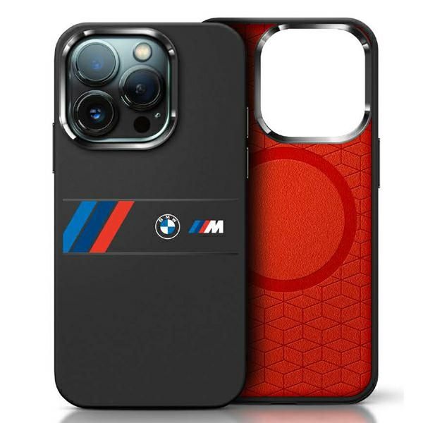 Muu telefoni lisavarustus BMW BMW BMHMP16X23SAXK iPhone 16 Pro Max 6.9" black/black hardcase Silicone Middle Stripe MagSafe