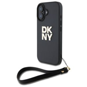 Kitas telefono priedas DKNY  DKNY DKHCP16SPBSWSK iPhone 16 6.1" black/black hardcase Wrist Strap Stock Logo 