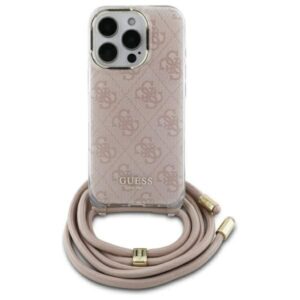 Cits mobilo telefonu aksesuārs Guess  Guess GUHCP16SHC4SEP iPhone 16 6.1" pink hardcase Crossbody Cord 4G Print 