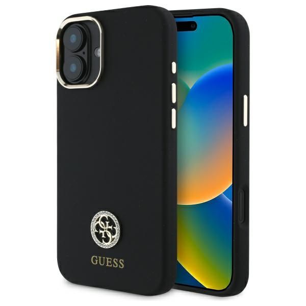Other Phone Accessory Guess Guess GUHCP16SM4DGPK iPhone 16 6.1" black/black hardcase Silicone Logo Strass 4G