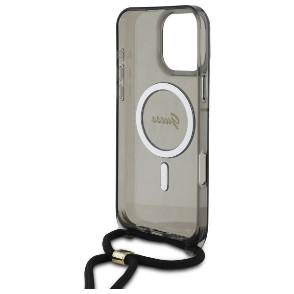 Muu telefoni lisavarustus Guess Guess GUHMP16LHCTSGNSK iPhone 16 Pro 6.3" black/black hardcase Crossbody Cord Script MagSafe