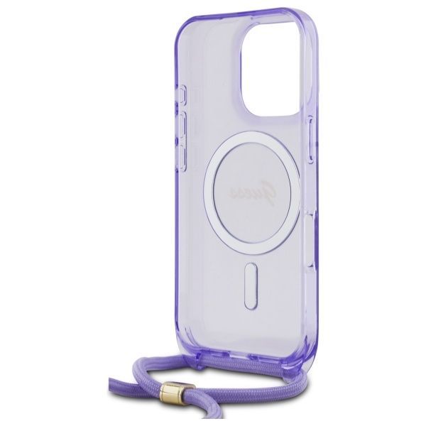 Muu telefoni lisavarustus Guess Guess GUHMP16LHCTSGNSU iPhone 16 Pro 6.3" purple/purple hardcase Crossbody Cord Script MagSafe