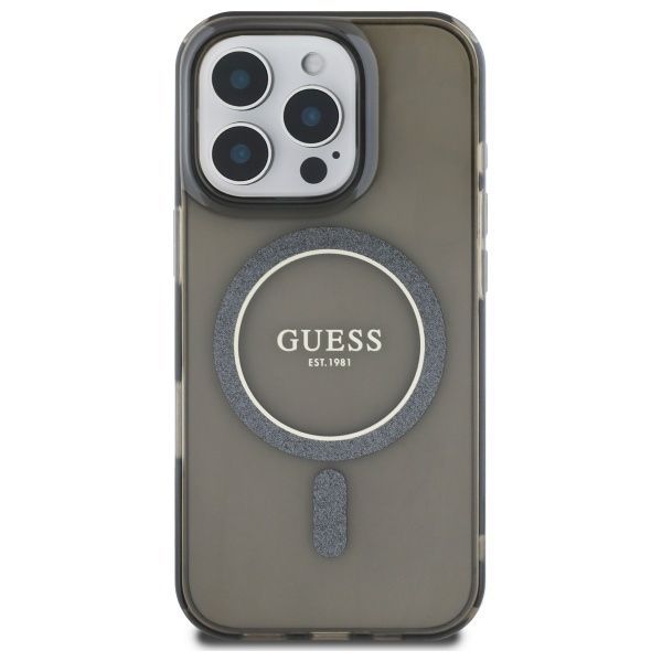 Muu telefoni lisavarustus Guess Guess GUHMP16LHFGEREK iPhone 16 Pro 6.3" black/black hardcase IML Glitter Circle MagSafe
