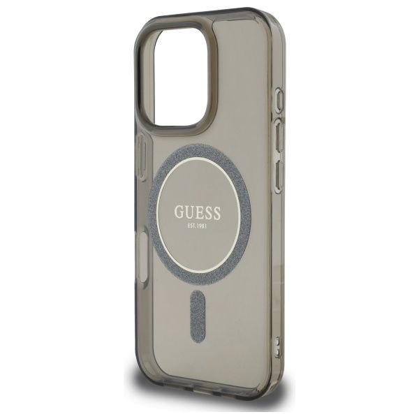 Muu telefoni lisavarustus Guess Guess GUHMP16LHFGEREK iPhone 16 Pro 6.3" black/black hardcase IML Glitter Circle MagSafe