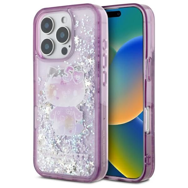 Kitas telefono priedas Hello Kitty Hello Kitty HKHCP16LL50PPU iPhone 16 Pro 6.3" purple/purple hardcase Liquid Glitter 50TH Anniversary Party
