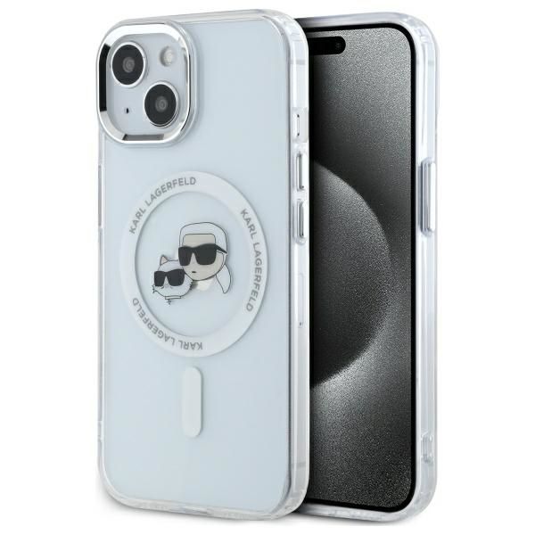 Other Phone Accessory Karl Lagerfeld Karl Lagerfeld KLHMP14SHLSKCH iPhone 14 6.1" white/white hardcase IML Metal Karl&Choupette Head MagSafe