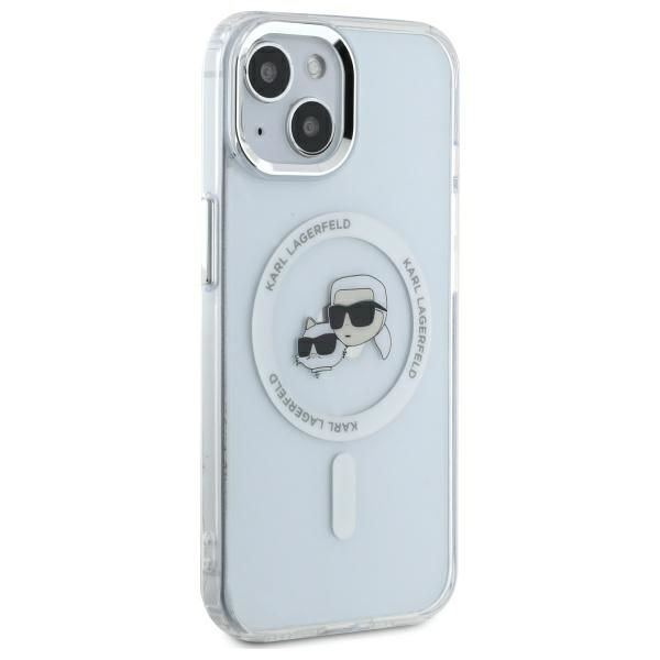 Other Phone Accessory Karl Lagerfeld Karl Lagerfeld KLHMP14SHLSKCH iPhone 14 6.1" white/white hardcase IML Metal Karl&Choupette Head MagSafe