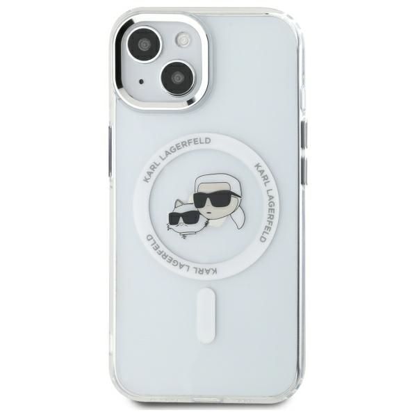 Other Phone Accessory Karl Lagerfeld Karl Lagerfeld KLHMP14SHLSKCH iPhone 14 6.1" white/white hardcase IML Metal Karl&Choupette Head MagSafe