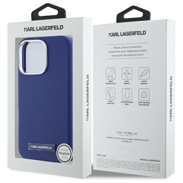 Other Phone Accessory Karl Lagerfeld Karl Lagerfeld KLHMP16XPGMSRPB iPhone 16 Pro Max 6.9" blue/blue hardcase FW Metal Plate MagSafe