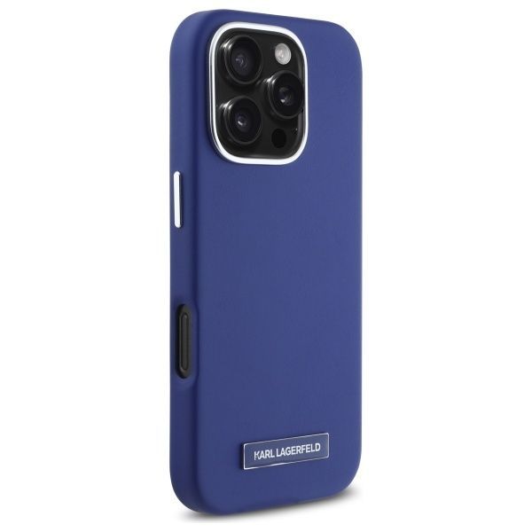 Other Phone Accessory Karl Lagerfeld Karl Lagerfeld KLHMP16XPGMSRPB iPhone 16 Pro Max 6.9" blue/blue hardcase FW Metal Plate MagSafe