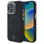 Cits mobilo telefonu aksesuārs Mercedes-Benz  Mercedes Silicone Tonal Logo MagSafe iPhone 16 Pro Case - Black 
