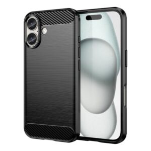 Aizmugurējais vāciņš Hurtel  Carbon Case for iPhone 16 Plus Silicone Case - Black 